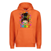 Carrot LGBTQ+ Messy Bun With Colorful Stars Premium Hoodie - BundleAndBundleShop