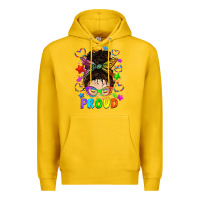 Lemon LGBTQ+ Messy Bun With Colorful Stars Premium Hoodie - BundleAndBundleShop