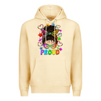 Pina Colada LGBTQ+ Messy Bun With Colorful Stars Premium Hoodie - BundleAndBundleShop