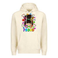 Sandshell LGBTQ+ Messy Bun With Colorful Stars Premium Hoodie - BundleAndBundleShop