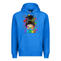 True Royal LGBTQ+ Messy Bun With Colorful Stars Premium Hoodie - BundleAndBundleShop