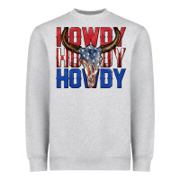 Howdy Howdy Howdy 4th Of July Bull Skull Billie Wi Heavyweight Sweatshirt | Teevron