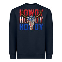 Navy howdy howdy howdy 4th of july bull skull billie wi Heavyweight Sweatshirt - texasbilliewilder