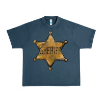 Midnight Navy sheriff star Urban Heavy Tee - BarkalooDesign