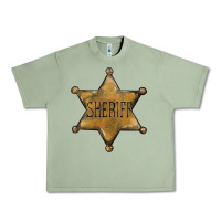 Oil Green sheriff star Urban Heavy Tee - BarkalooDesign