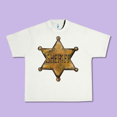 Sheriff Star Urban Heavy Tee Designed By Barkaloodesign