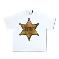 White sheriff star Urban Heavy Tee - BarkalooDesign