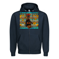Navy doberman with western background Zipper Hoodie - Artiststas