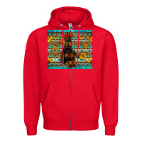 Red doberman with western background Zipper Hoodie - Artiststas