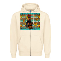 Sandshell doberman with western background Zipper Hoodie - Artiststas