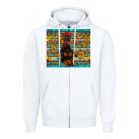 White doberman with western background Zipper Hoodie - Artiststas
