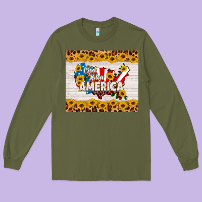 God Bless America Long Sleeve Tee Designed By Hra Design Shop
