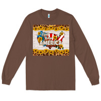 Chestnut god bless america Long Sleeve Tee - HRA Design Shop