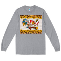 Heather Grey god bless america Long Sleeve Tee - HRA Design Shop