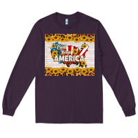 Plum god bless america Long Sleeve Tee - HRA Design Shop