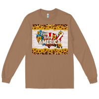 Toasted Coconut god bless america Long Sleeve Tee - HRA Design Shop