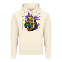 Vintage Artic Mardi Gras Dachshund Puppy with Mask Vintage Hoodie - RanaPortraitStore
