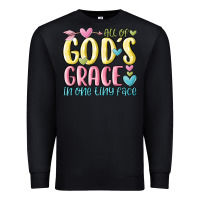 Black all of god's grace in one tiny face Premium Sweatshirt - MaliasSmallBusiness