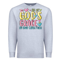 Heather Grey all of god's grace in one tiny face Premium Sweatshirt - MaliasSmallBusiness