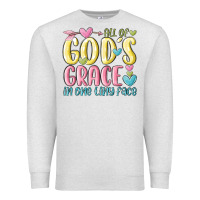 Oatmeal Heather all of god's grace in one tiny face Premium Sweatshirt - MaliasSmallBusiness