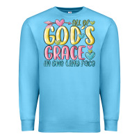 Ocean Blue all of god's grace in one tiny face Premium Sweatshirt - MaliasSmallBusiness