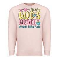 Pale Pink all of god's grace in one tiny face Premium Sweatshirt - MaliasSmallBusiness