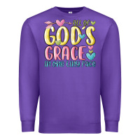 Purple all of god's grace in one tiny face Premium Sweatshirt - MaliasSmallBusiness