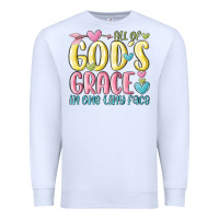 White all of god's grace in one tiny face Premium Sweatshirt - MaliasSmallBusiness