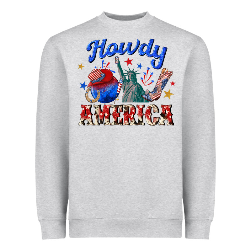 Howdy America Western Heavyweight Sweatshirt by texasbilliewilder | Teevron