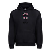 Black Pink Flower on Cyan Background Mom Skull Urban Hoodie - Bettercallsaul