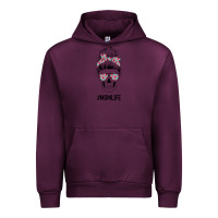 Mauve Wine Pink Flower on Cyan Background Mom Skull Urban Hoodie - Bettercallsaul