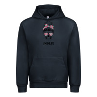 Navy Pink Flower on Cyan Background Mom Skull Urban Hoodie - Bettercallsaul