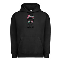 Pigment Black Pink Flower on Cyan Background Mom Skull Urban Hoodie - Bettercallsaul