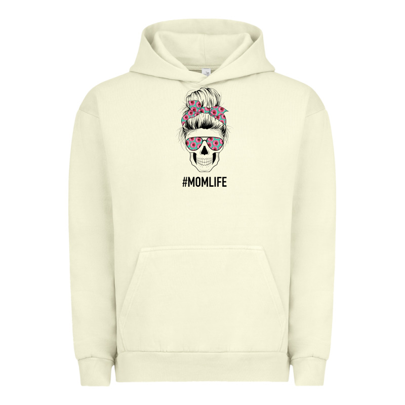 Pink Flower On Cyan Background Mom Skull Urban Hoodie by Bettercallsaul | Teevron