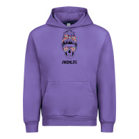 Tulip Pink Flower on Cyan Background Mom Skull Urban Hoodie - Bettercallsaul