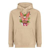 Bunny With Floral Heavyweight Hoodie | Teevron