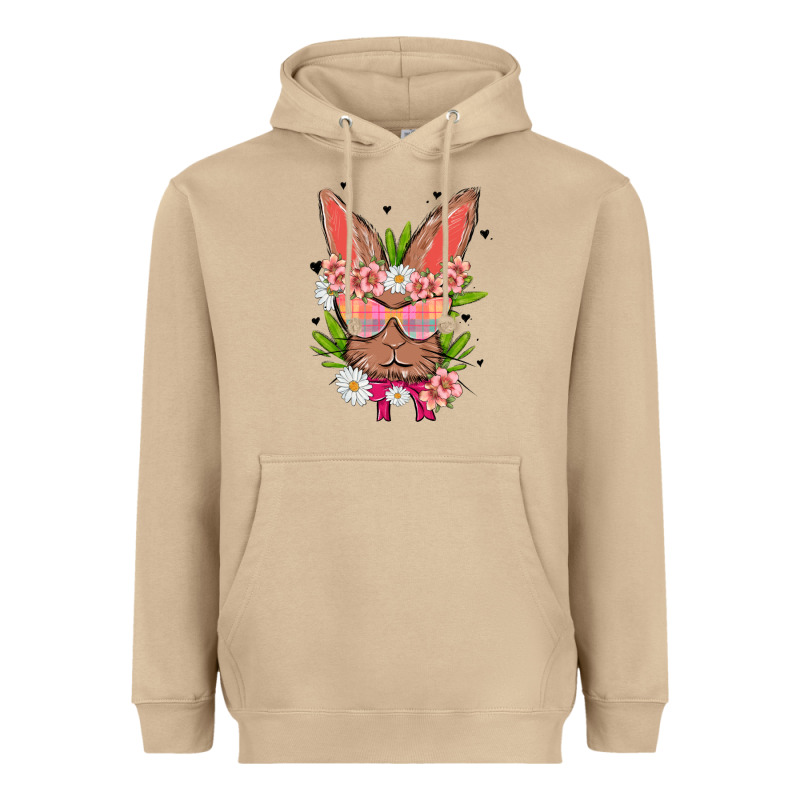 Bunny With Floral Heavyweight Hoodie by MaliasSmallBusiness | Teevron