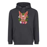 Smoke bunny with floral Heavyweight Hoodie - MaliasSmallBusiness
