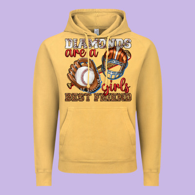 Diamonds Are A Girls Best Friend Baseball Vintage Hoodie Designed By Texasbilliewilder