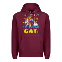 Burgundy LGBTQ I'm Not Gay I'm Super Gay Premium Hoodie - BundleAndBundleShop