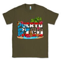 Army Green puerto rico and flowers with frog Classic Tee - AdoDesignShop
