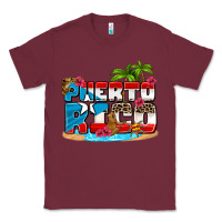 Burgundy puerto rico and flowers with frog Classic Tee - AdoDesignShop