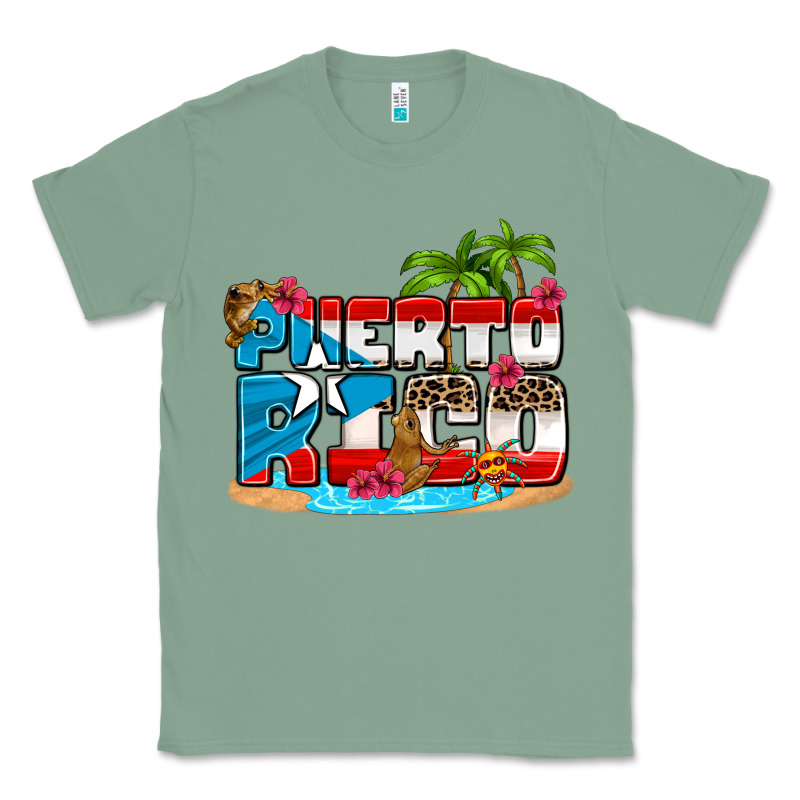 Puerto Rico And Flowers With Frog Classic Tee by AdoDesignShop | Teevron