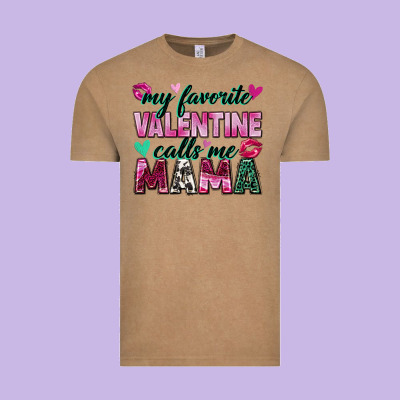 My Favorite Valentine Calls Me Mama Vintage Tee Designed By Zillion Design Studio