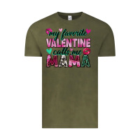 Vintage Olive my favorite valentine calls me mama Vintage Tee - Zillion Design Studio