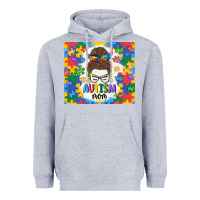 Heather Grey autism mom Heavyweight Hoodie - MaliasSmallBusiness
