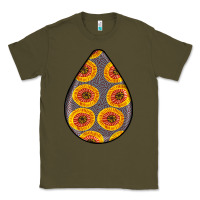 Army Green african fabric pattern teardrop earrings 5 Classic Tee - BundleAndBundleShop