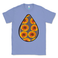 Colony Blue african fabric pattern teardrop earrings 5 Classic Tee - BundleAndBundleShop