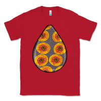 Red african fabric pattern teardrop earrings 5 Classic Tee - BundleAndBundleShop