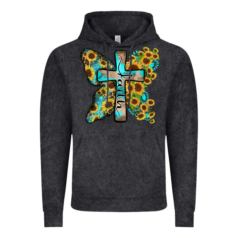 Faith Sunflower Cross Vintage Hoodie by Zillion Design Studio | Teevron